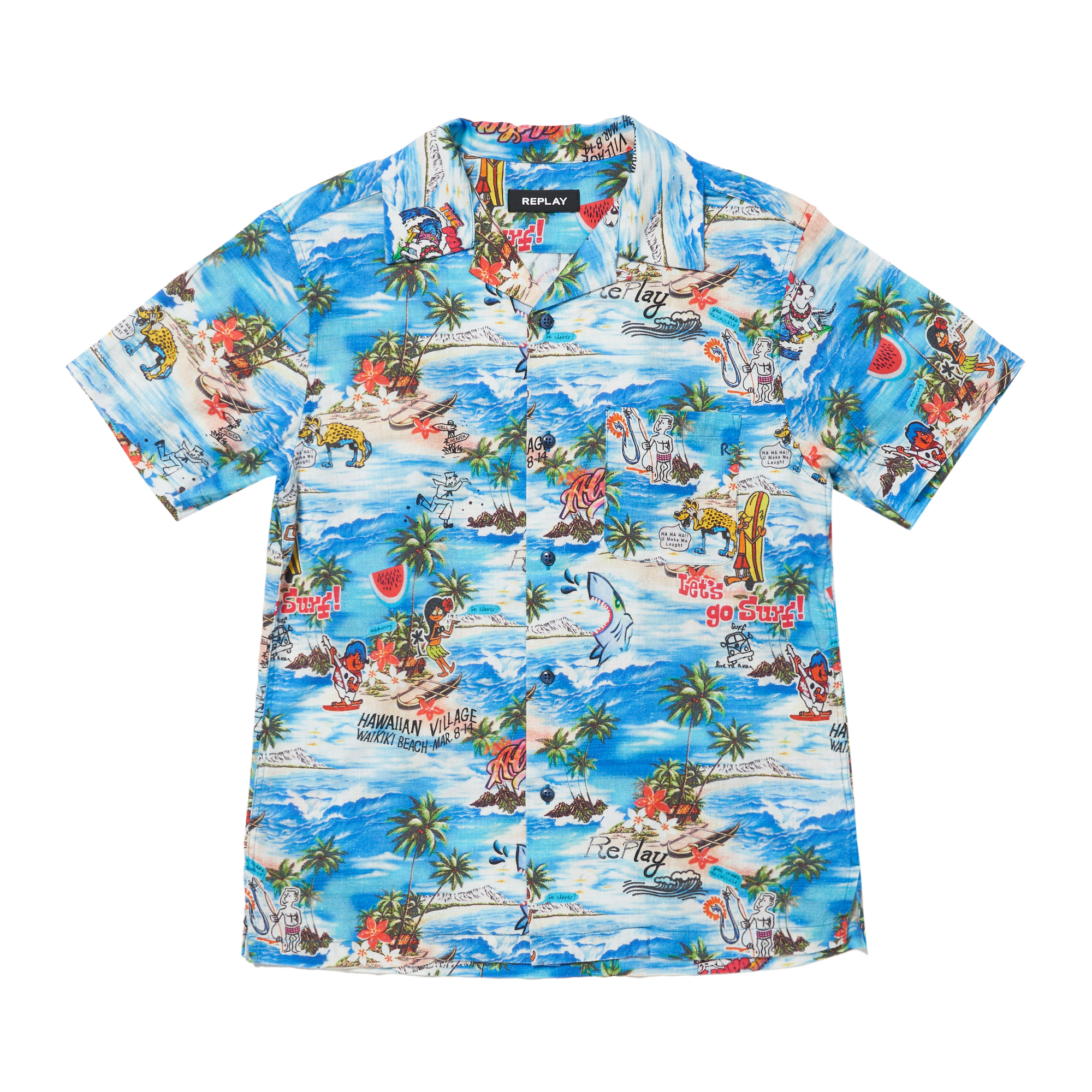 ハワイアンプリントアロハシャツ